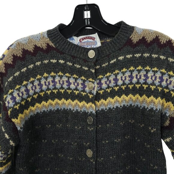 Cambridge Dry Goods Sweater Button Front Womens S Vintage USA Fair Isle Nordic - Picture 10 of 16